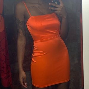 SOLD Orange Cut Out Back Bodycon
